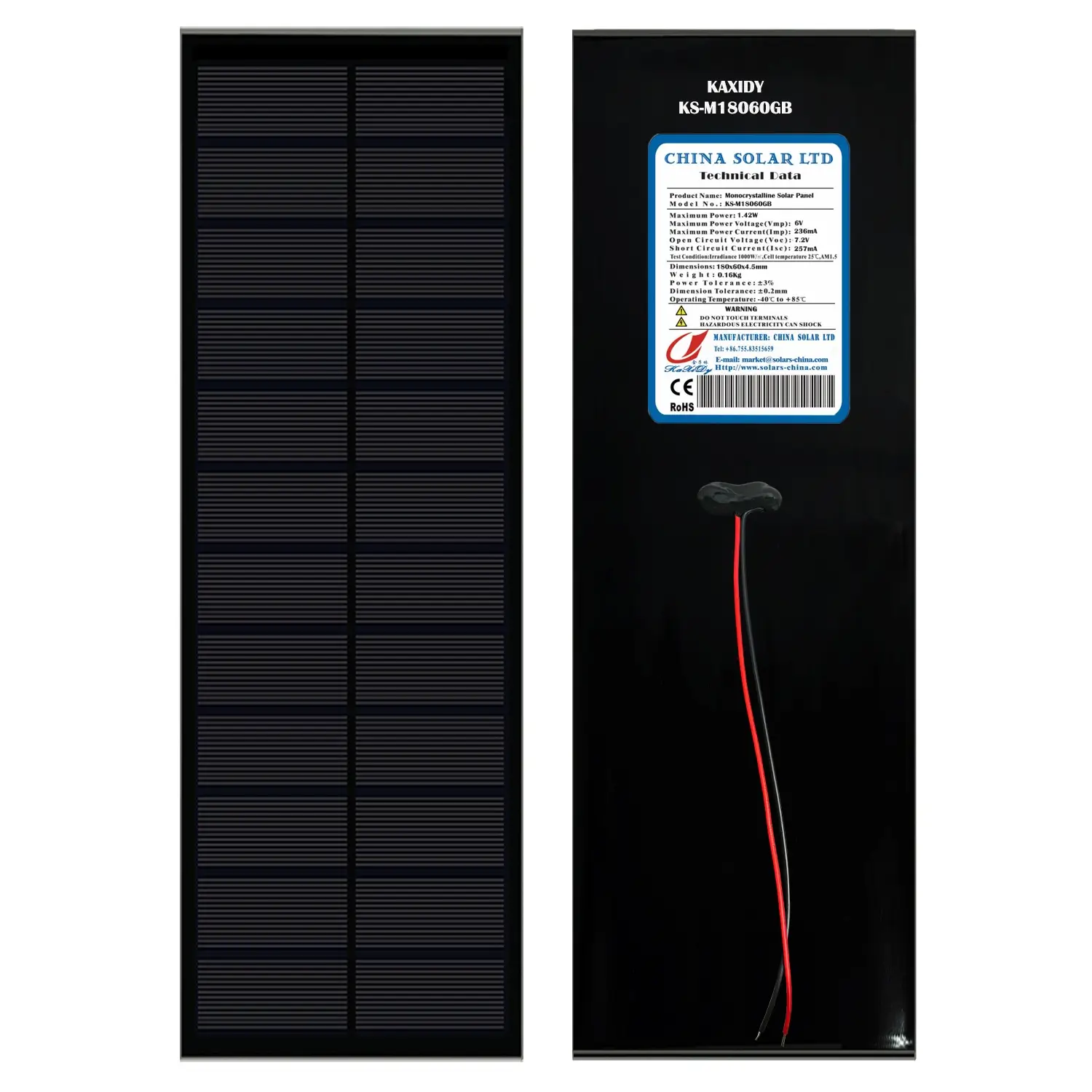 Painel Solar Monocristalino 2W 6V