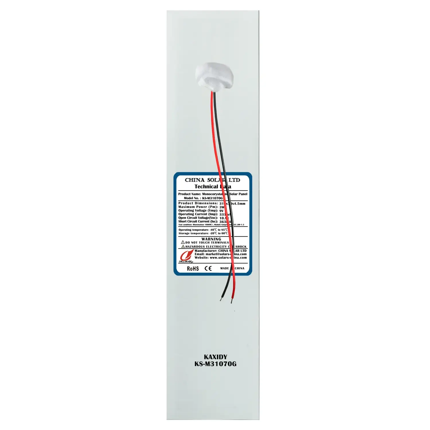 9V Painel Solar Longo