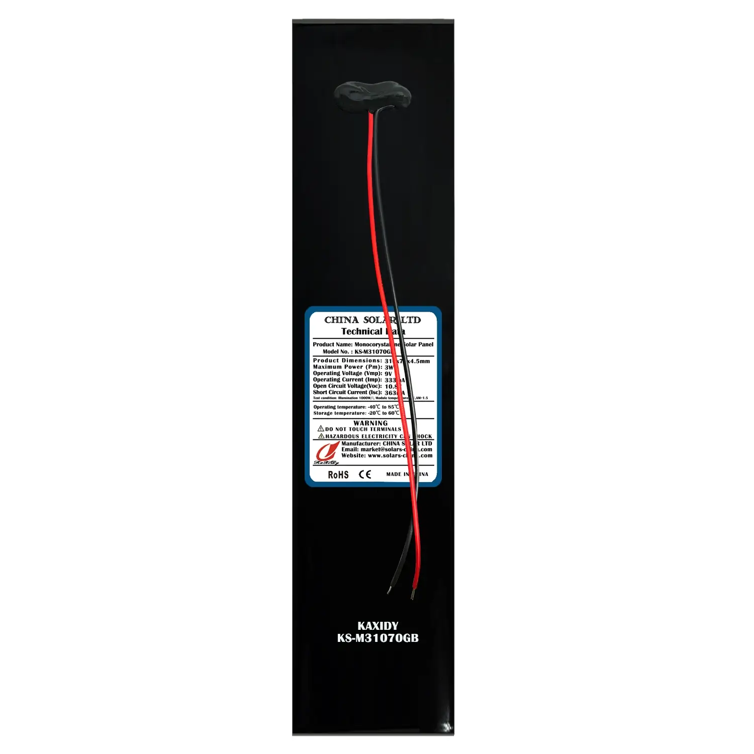9V Painel Fotovoltaico Longo